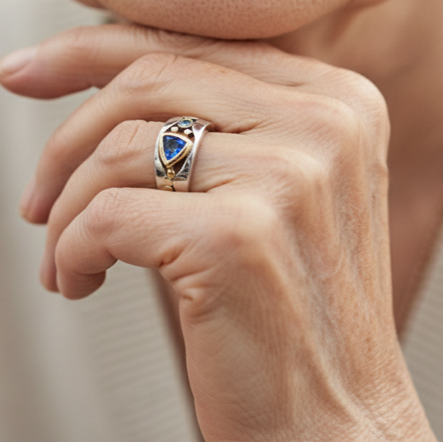 Vintage Blue Crystal Ring