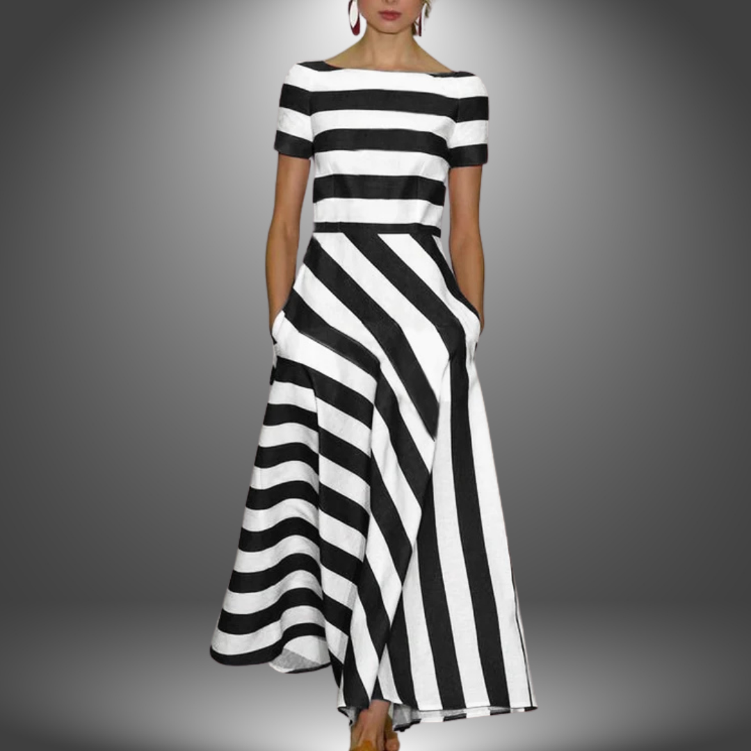 Elisa™ Handcrafted Striped Long Dress