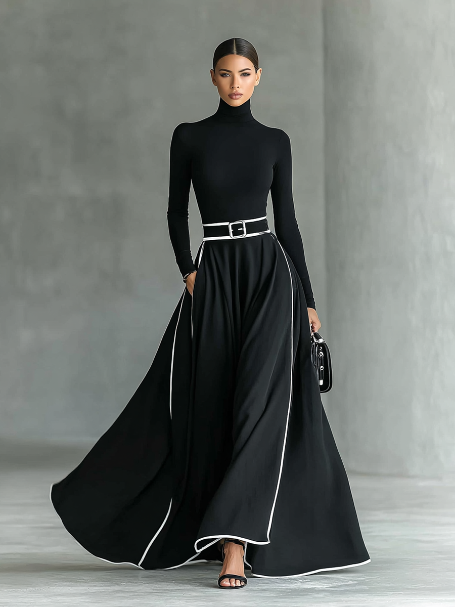 Rachelle™ Long Sleeve Maxi Dress + Free Belt