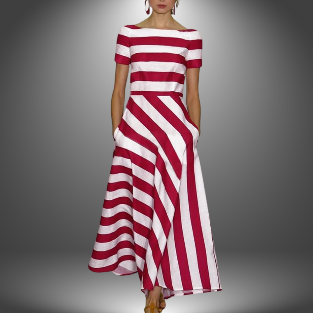 Elisa™ Handcrafted Striped Long Dress