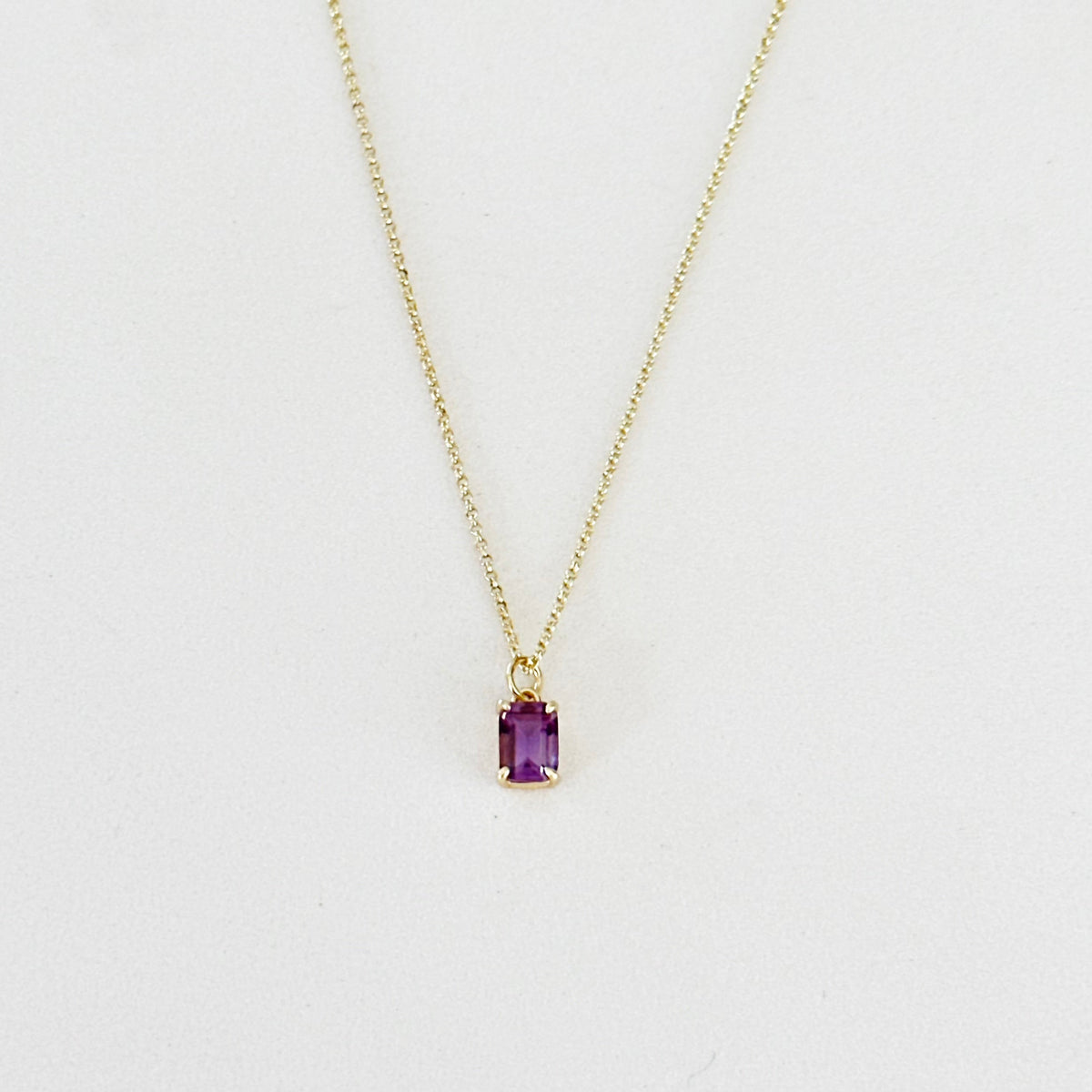 Violetta Amethyst Baguette Necklace