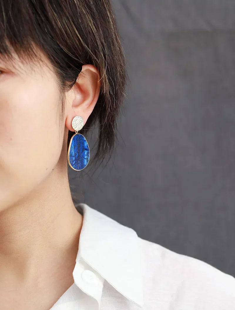 Dual Circle Drop Statement Earrings