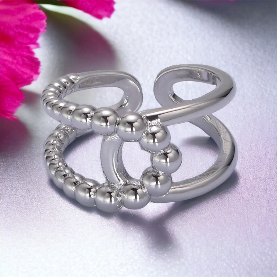 Vittoria Twist Double Band Ring - Gold or Silver