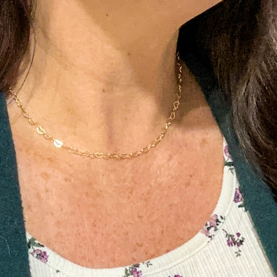 Amore Heart Link Choker Necklace
