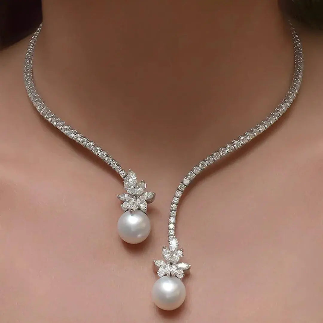 Sterling Silver Pearl Necklace | Elegant & Radiant Design