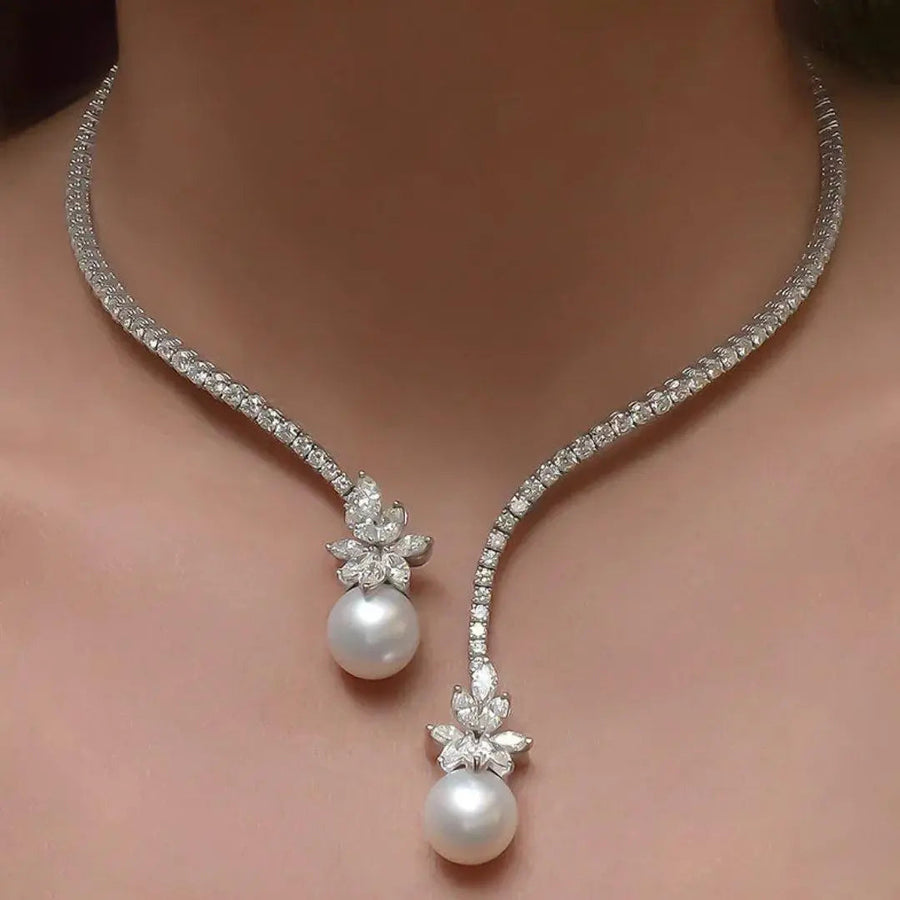Sterling Silver Pearl Necklace | Elegant & Radiant Design