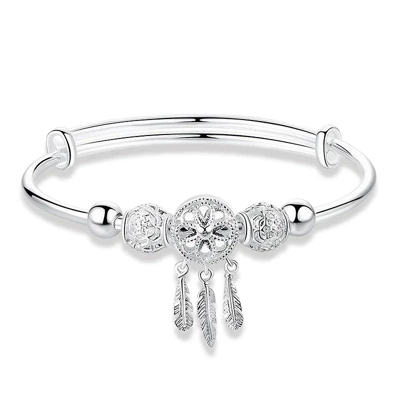 925 Silver Adjustable Dreamcatcher Bracelet