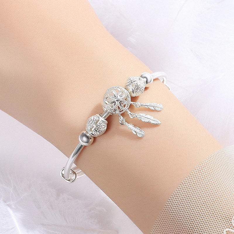 925 Silver Adjustable Dreamcatcher Bracelet