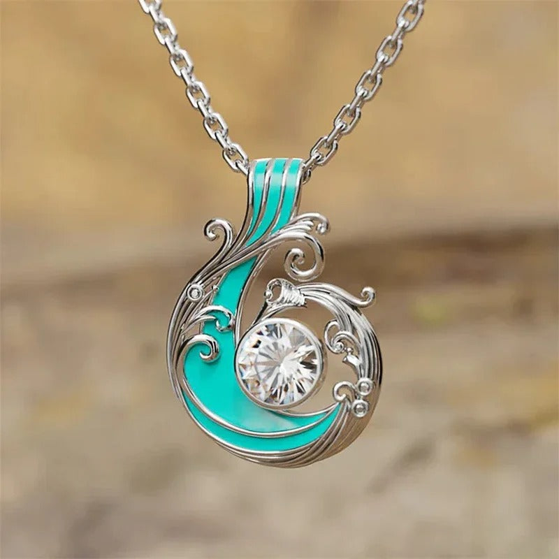 Silver Turquoise Filigree Necklace