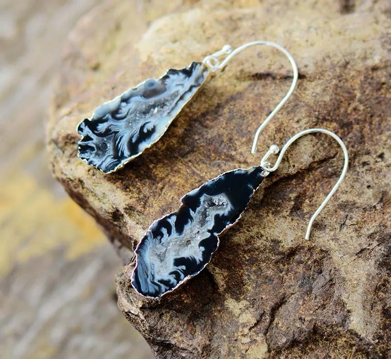 Druzy Geode Teardrop Earrings