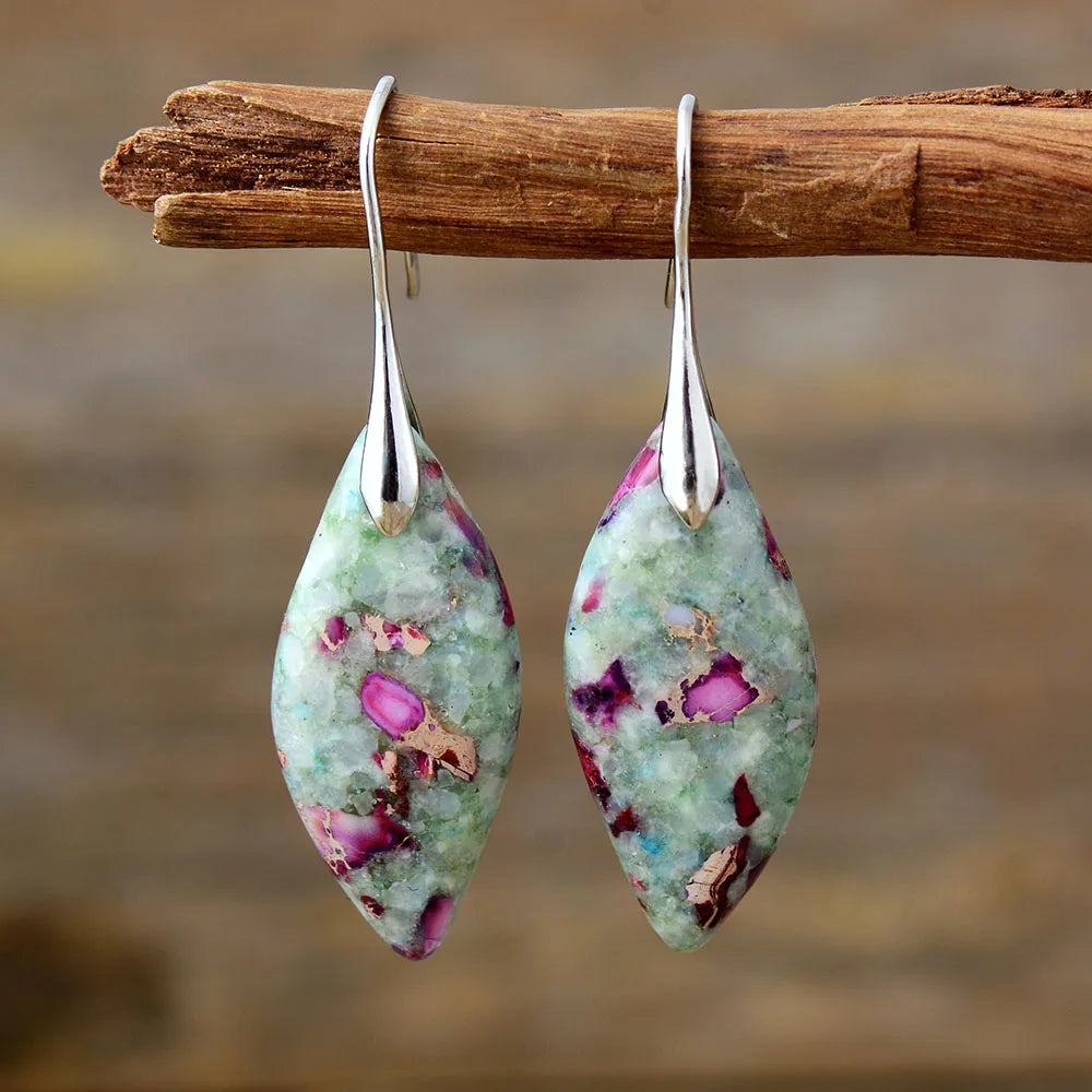 Fuchsite Jasper Drop Earrings
